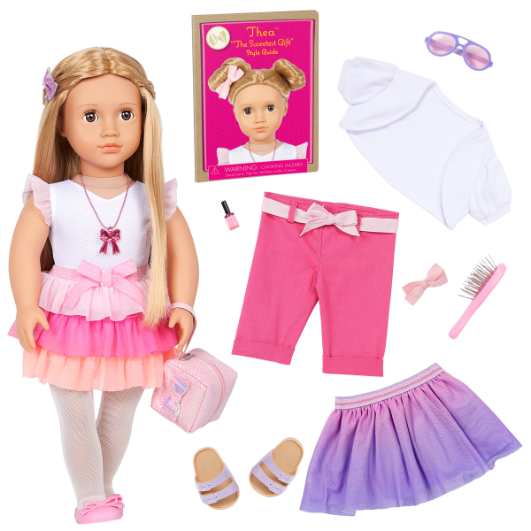 Our Generation Thea 18" Fashion Doll Fashion Starter Kit in Gift Box with Mix & Match Outfits & Accessories