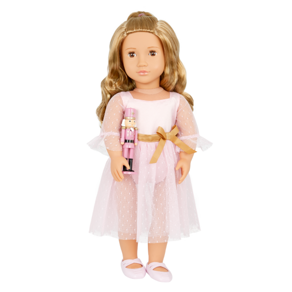 Our Generation Natasha 18" Ballerina Doll & Pink Nutcracker Accessory