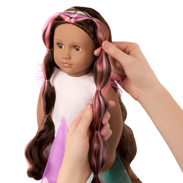 Our Generation Tania 18'' Hair Grow Doll with Hair Clips & Styling Book