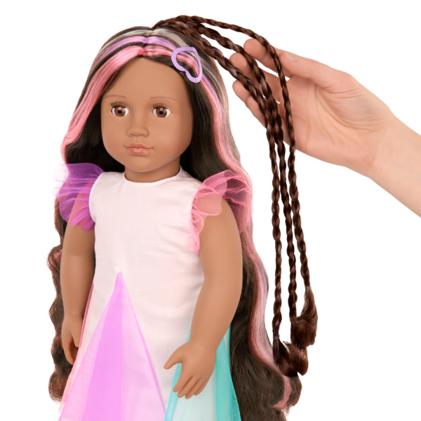 Our Generation Tania 18'' Hair Grow Doll with Hair Clips & Styling Book