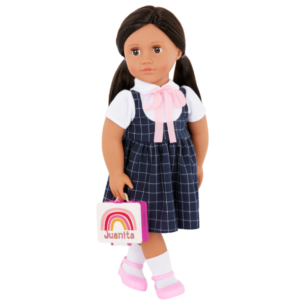 Our Generation Juanita 18" Doll in School Dress with Rainbow Lunch Box