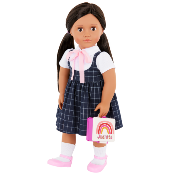 Our Generation Juanita 18" Doll in School Dress with Rainbow Lunch Box