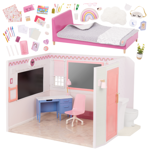 Our Generation Playset - Room to Dream Bedroom Playset & Furniture for 18" Dolls