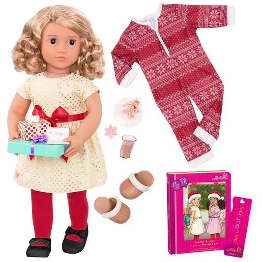 Our Generation Noelle 18" Posable Holiday Doll with Storybook & Outfit