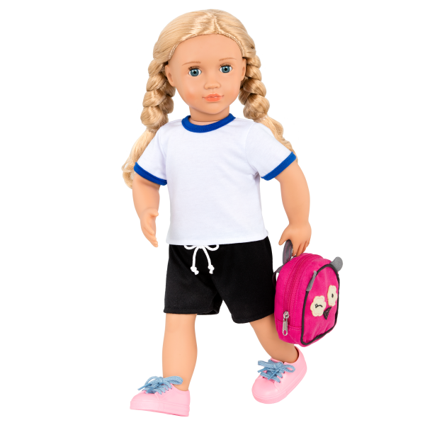 Our Generation Hally 18" Posable School Doll with Storybook & Accessories