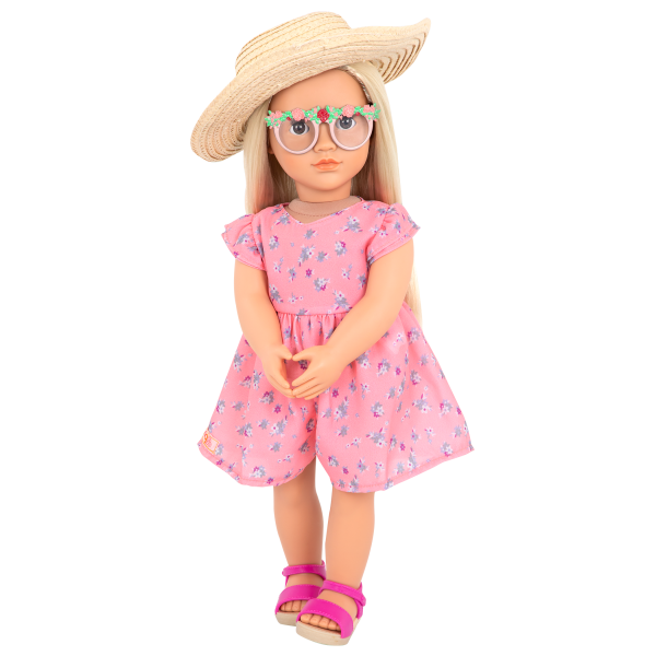 Our Generation Dahlia 18" Doll with Pink Floral Dress
