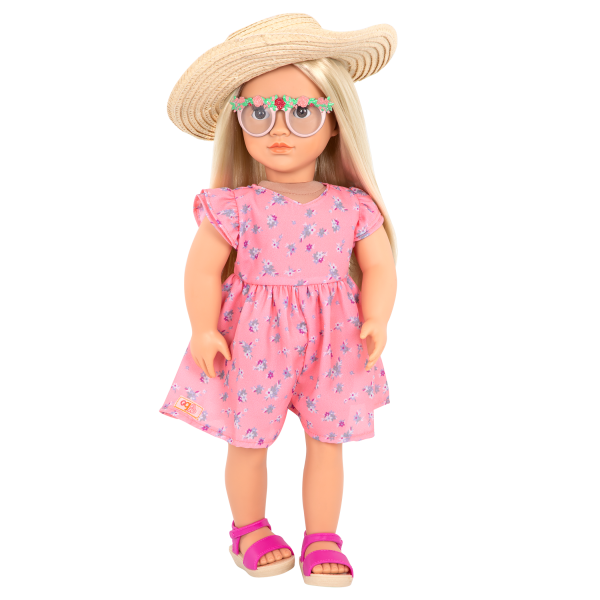 Our Generation Dahlia 18" Doll with Pink Floral Dress