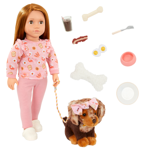 Our Generation Claudia & Cinnamon 18" Matching Doll & Pet Set