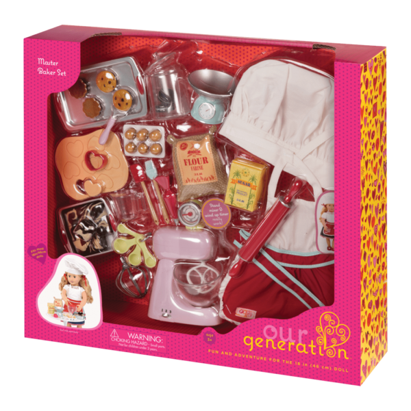 Our Generation Accessory - Master Baker Set with Working Mixer