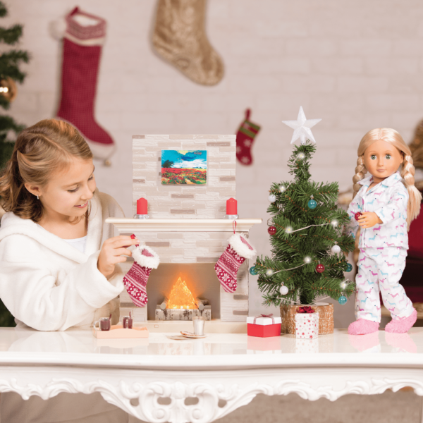 Our Generation Playset - Holiday Celebration Fireplace for 18" Dolls