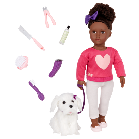 Our Generation Choyce & Jewel 18" Doll & Pet Grooming Set