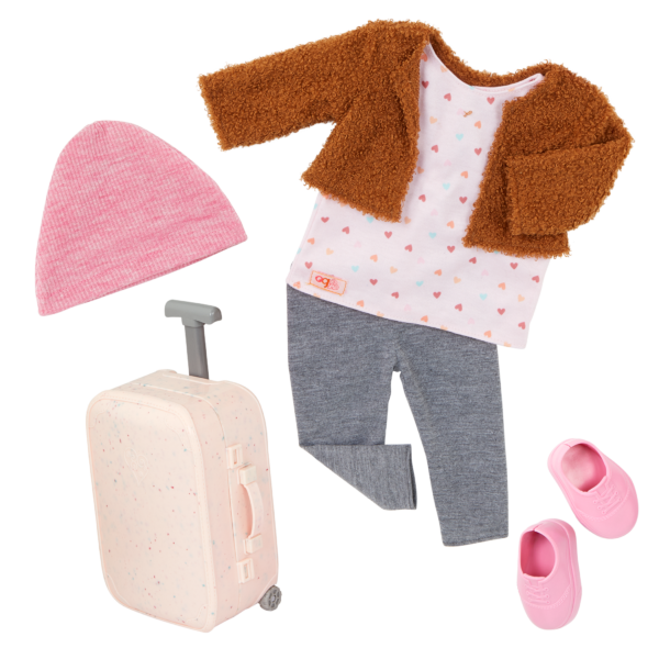 Our Generation Lisandra & Rolling Luggage 18" Travel Doll