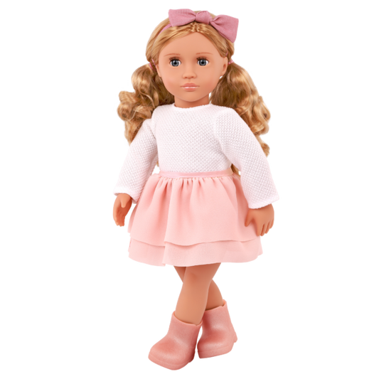 Our Generation Effie 18'' Fashion Doll Pink Bow & Skirt Outfit