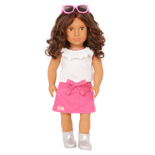 Our Generation Valentina 18'' Fashion Doll Frilly Top & Pink Skirt Outfit