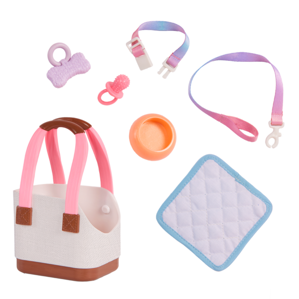 Our Generation Ayanna & Goldie 18'' Doll & Pet Dog Plush Carrier Accessories Set