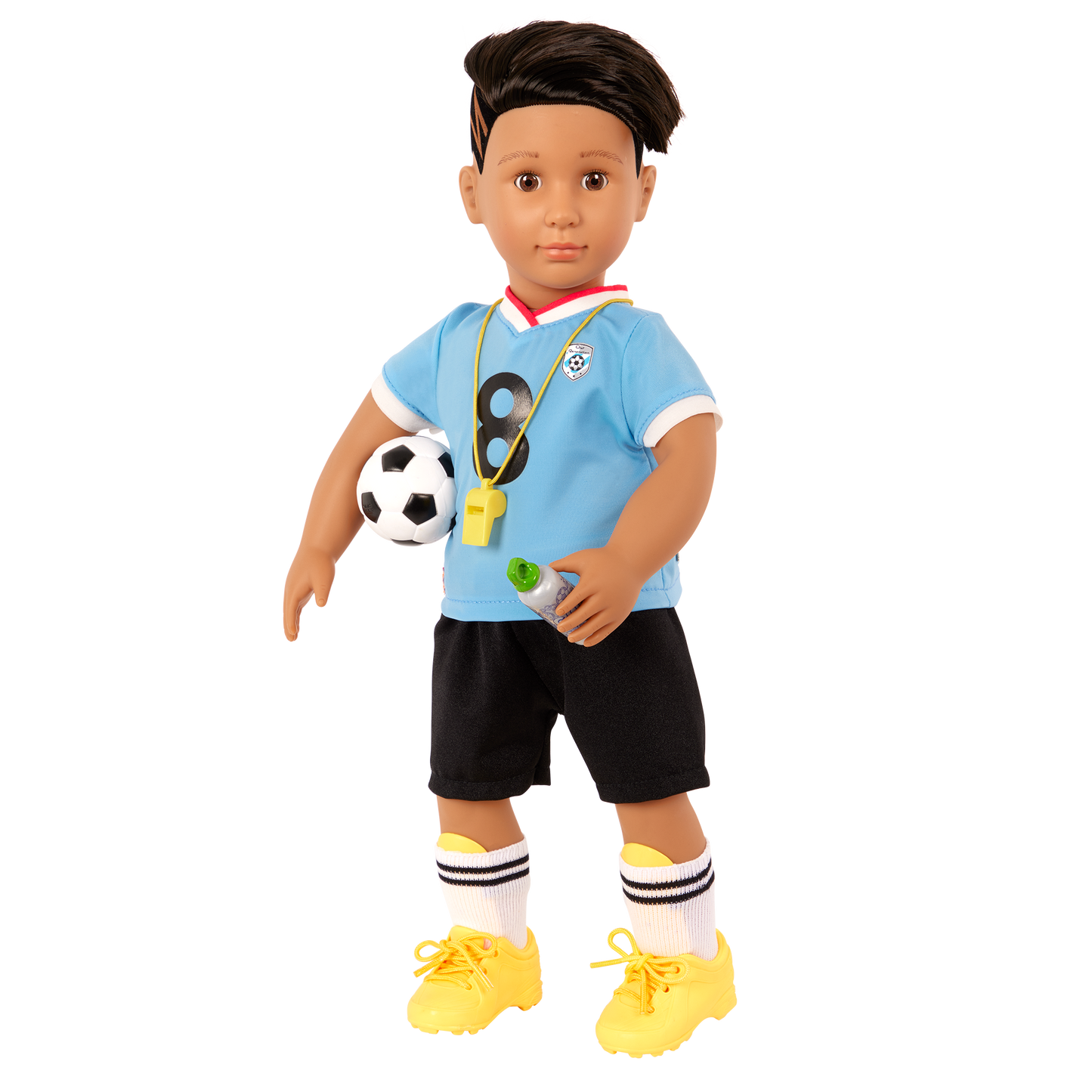 Our Generation Mateo Posable 18" Boy Doll in Soccer Uniform with Accessories