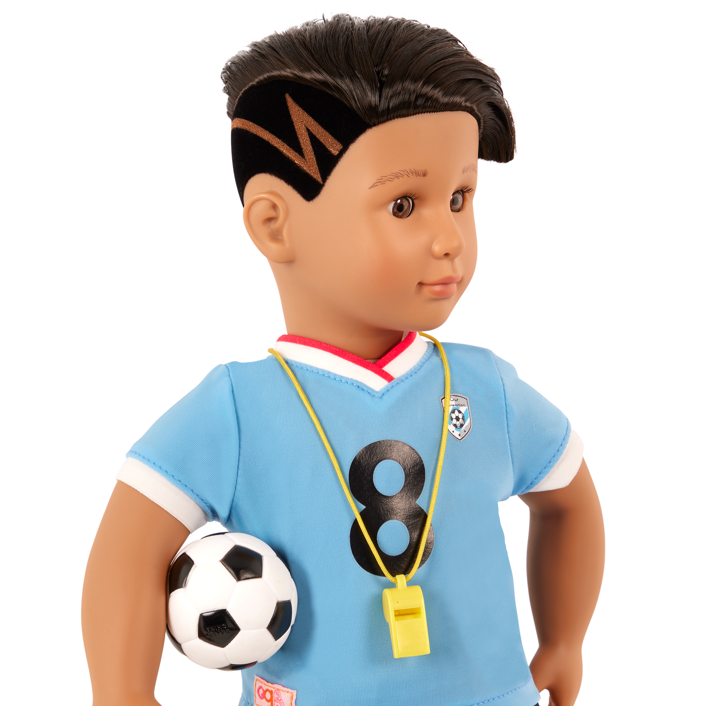Our Generation Mateo Posable 18" Boy Doll in Soccer Uniform with Accessories
