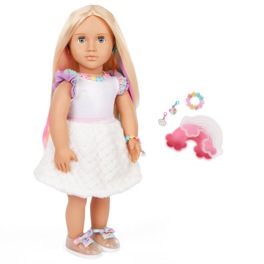 Our Generation Mariana 18" Doll with Rainbow Jewelry Accessories Set
