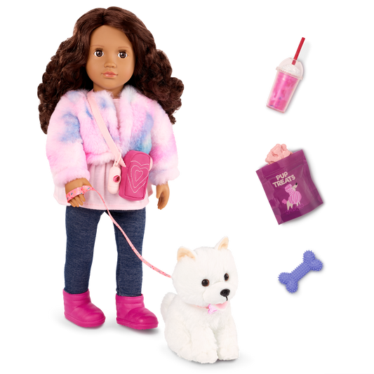 Our Generation Ines & Jojo 18" Doll & Pet Puppy Set
