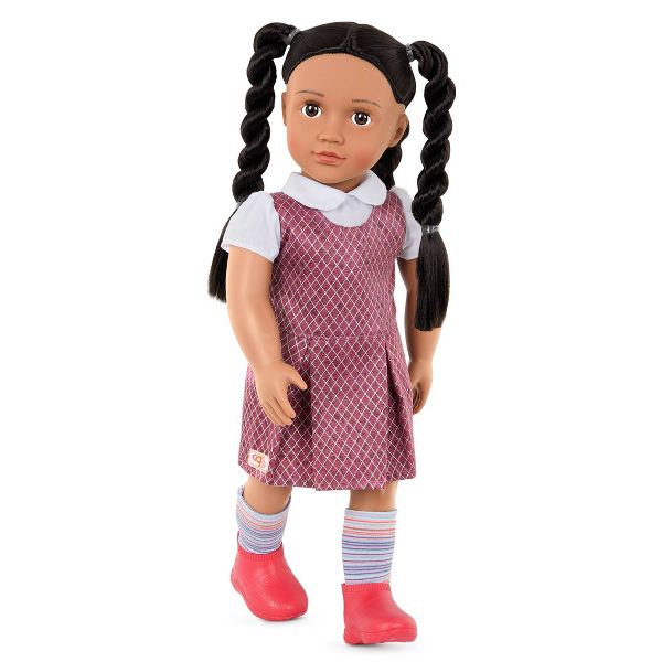 Our Generation Frederika & Flying Colors Desk Accessory Set 18" Doll School Bundle