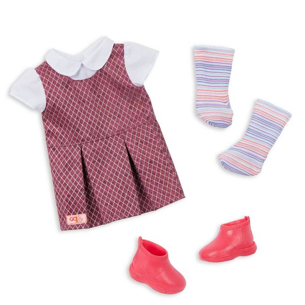 Our Generation Frederika & Flying Colors Desk Accessory Set 18" Doll School Bundle