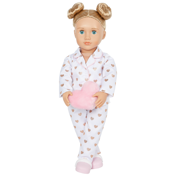 Our Generation Serenity 18" Slumber Party Doll with Heart Polka Dot Outfit