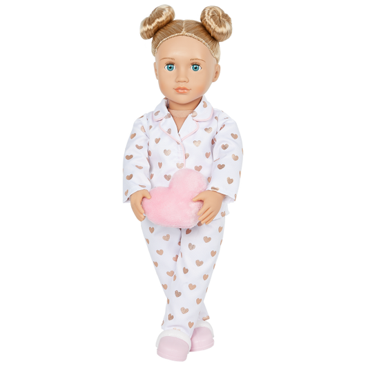 Our Generation Serenity 18" Slumber Party Doll with Heart Polka Dot Outfit