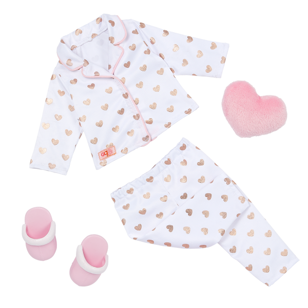 Our Generation Serenity 18" Slumber Party Doll with Heart Polka Dot Outfit