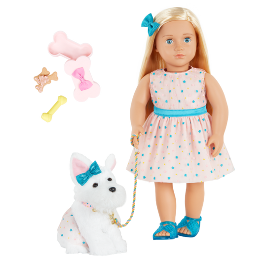 Our Generation Cadence & Cookie 18" Matching Doll & Pet Set