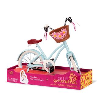 Our Generation Playset - Anywhere You Cruise 18" Doll Bicycle - Blue